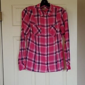 Guess Pink Plaid Shirt